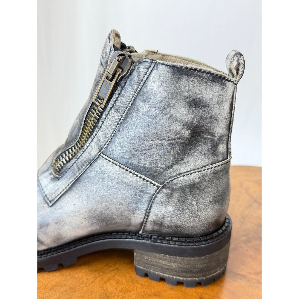NIB Casta Morna Charcoal Distressed Leather Boot Zippers & Grommets #0361 EU 37 - Picture 3 of 10